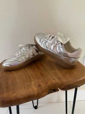 Madden Girl Silver Metallic Platform Sneakers